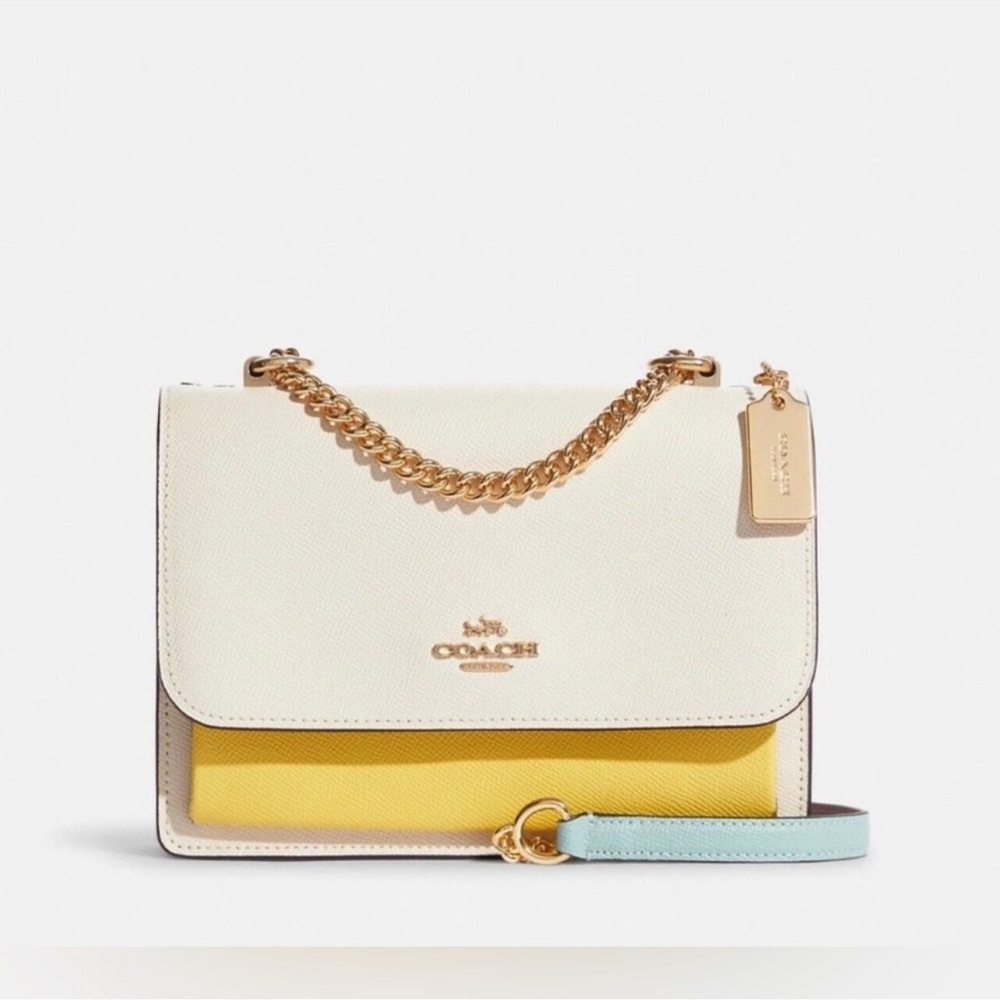 Coach Colorblock Bag with Gold Chain